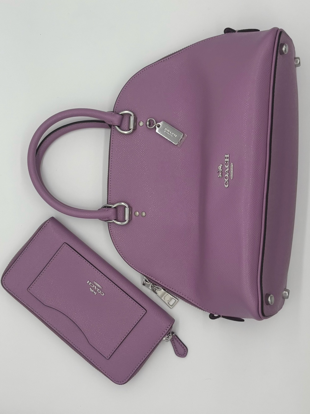 COACH Lavender Purple Dome Satchel with Matching Wallet